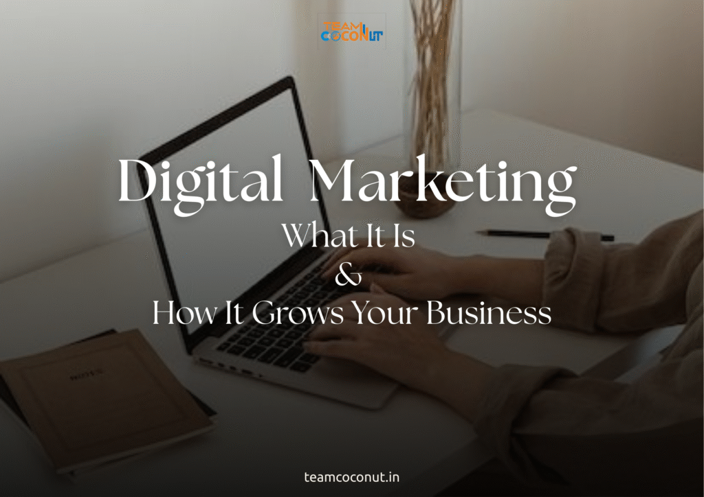Featured image for the blog post 'Digital Marketing Guide 2025 for Business' showcasing modern digital tools and strategies for business growth.