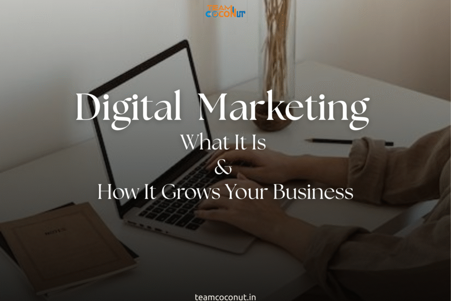 Featured image for the blog post 'Digital Marketing Guide 2025 for Business' showcasing modern digital tools and strategies for business growth.